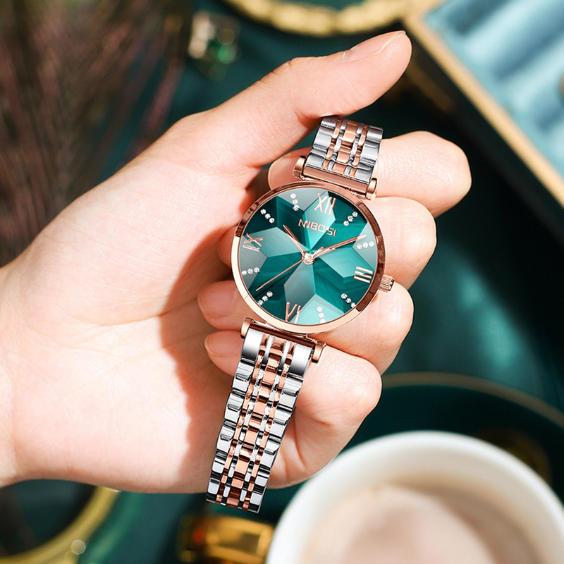 Luxury Watch Top 10 - NIBOSI موضة المعين مرآة المرأة ساعات