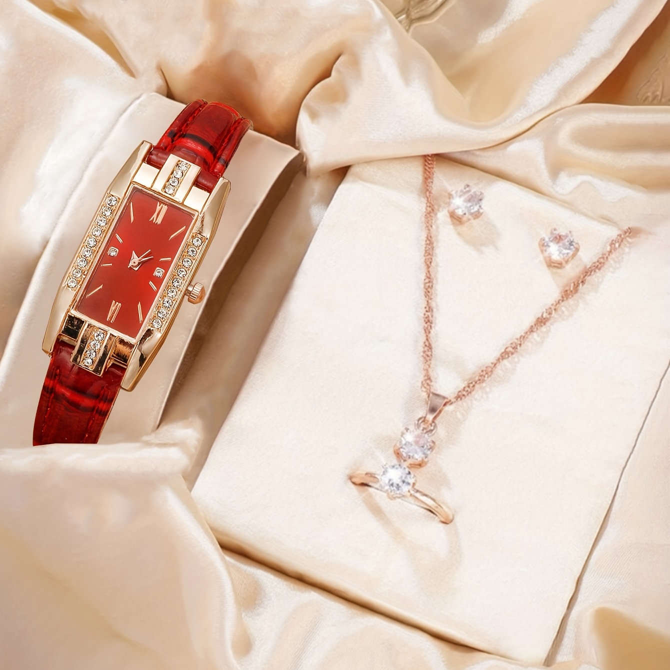 Luxury Watch Gift For Her - ساعة كوارتز فاخرة مزينة بأحجار الراين
