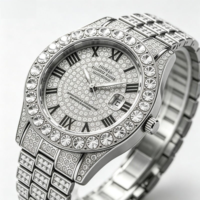 Luxury Watch Iceberg - ساعة كوارتز فاخرة مطلية بالذهب مزينة