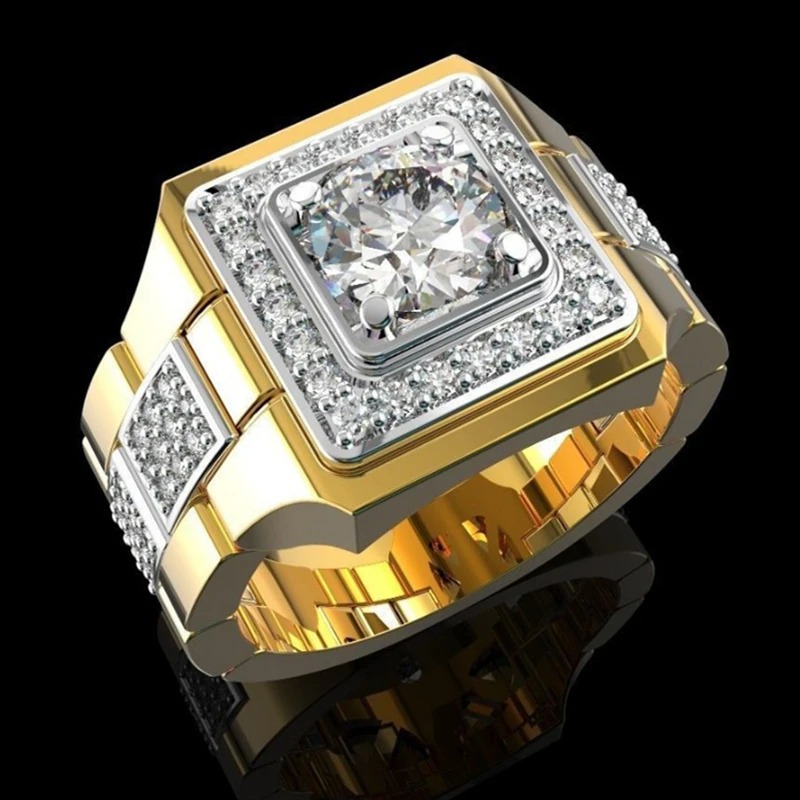 Luxury Watch Iceberg - خواتم كريستالية بيضاء بالكامل للرجال ،