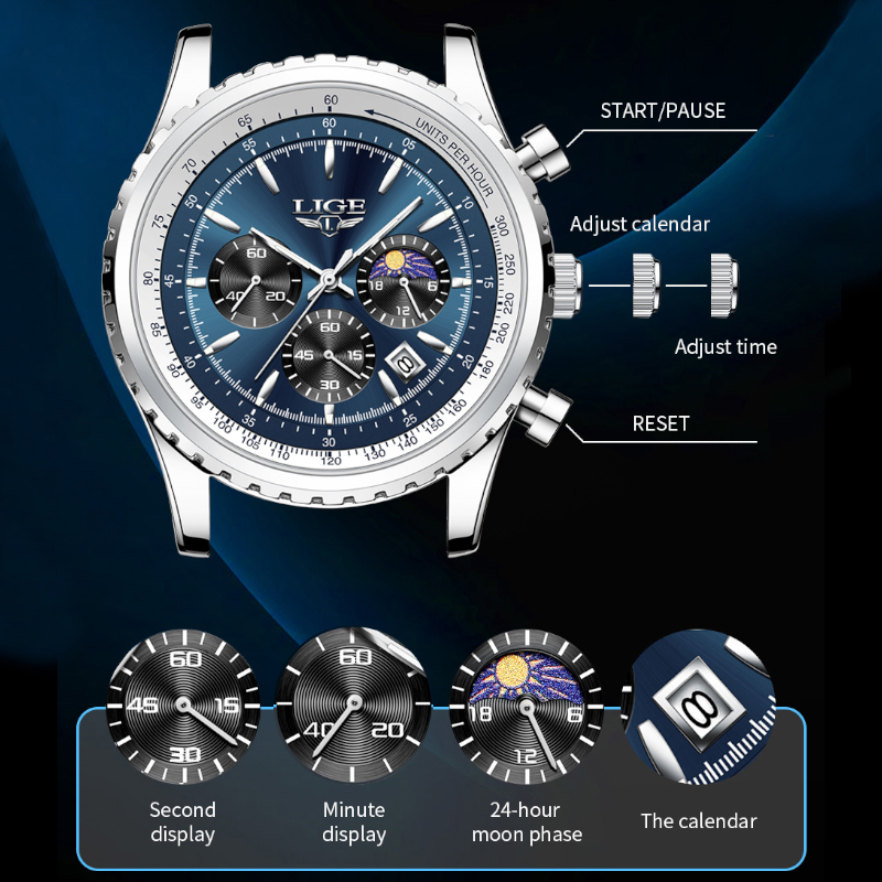 LIGE-ساعة كوارتز فاخرة للرجال  - مراجعة Luxury Watch Magazine وسعره