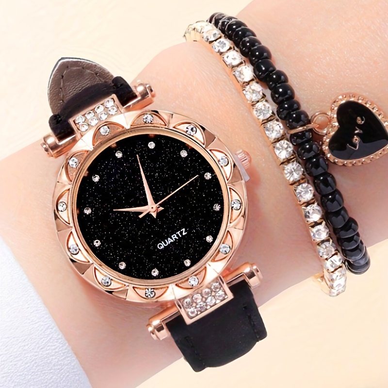 ساعة يد كوارتز أنيقة مزينة بال - مراجعة Luxury Watch Gift For Her وسعره