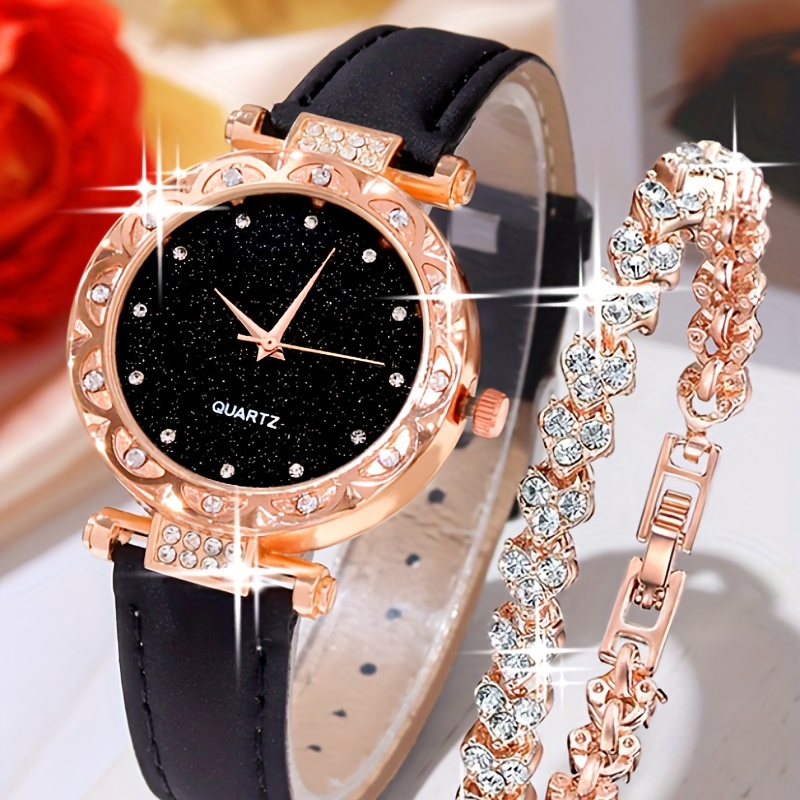 ساعة يد كوارتز أنيقة مزينة بال - مراجعة Luxury Watch Gift For Her وسعره