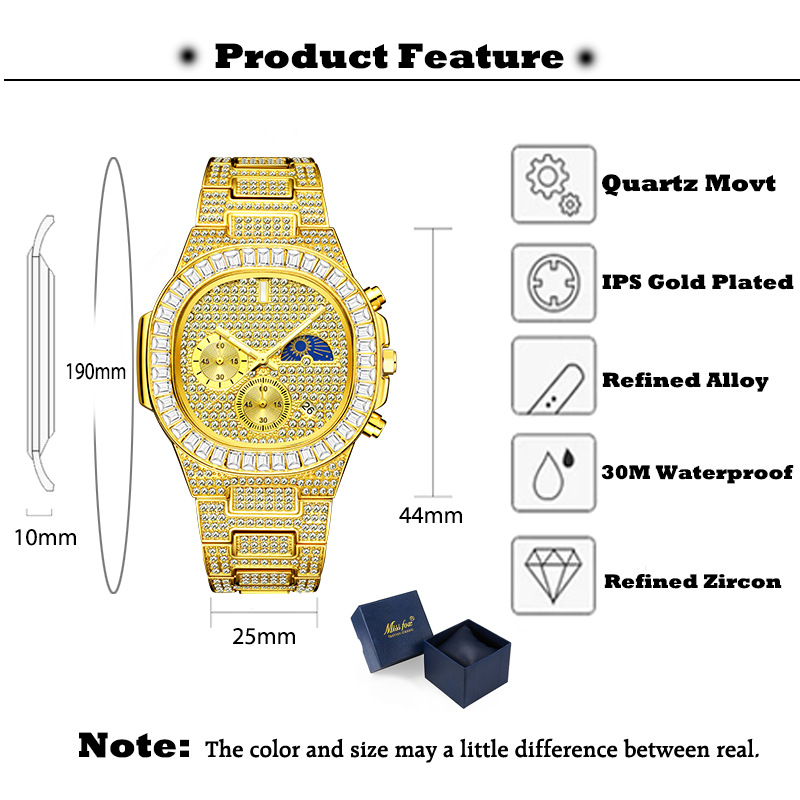 MISSFOX ساعات ذهبية فاخرة للرج - مراجعة Luxury Watch Iceberg وسعره